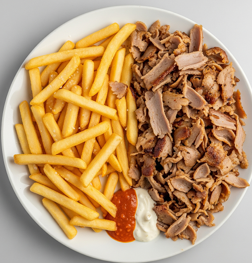 Portion Of Donner Meat & Chips 